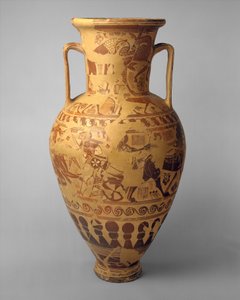 Terracotta nek-amphora opslagpot